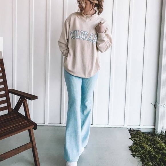 SOLD NWOT Aerie Groove-On Velour High Waisted Flare Pant - Picture 4 of 12